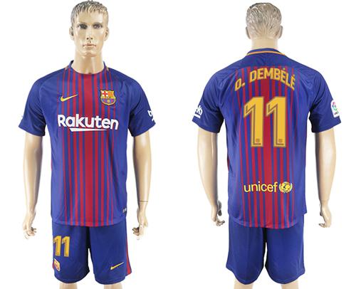 Barcelona #11 O.Dembele Home Soccer Club Jersey